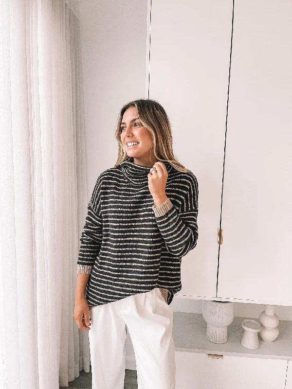 Cheska Knit - Black Stripe