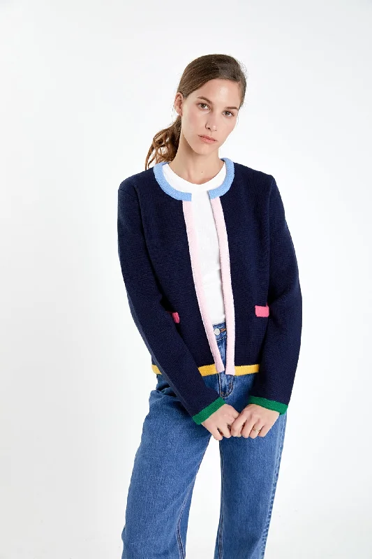 Color Block Sweater Cardigan - Final Sale