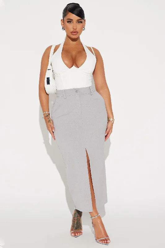 Command You Trouser Midi Skirt - Grey