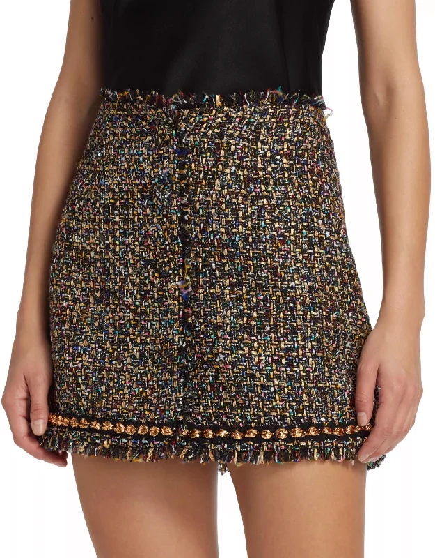 Confetti Tweed Odette Skirt In Black