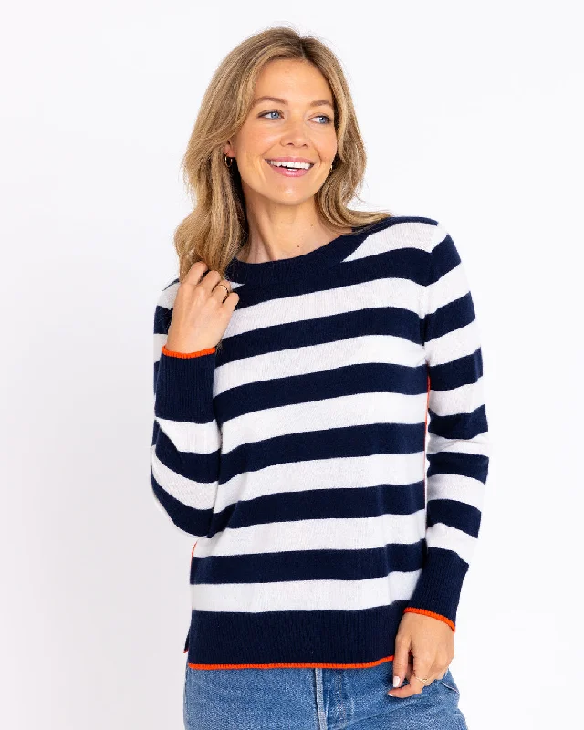 Contrast Striped Crew