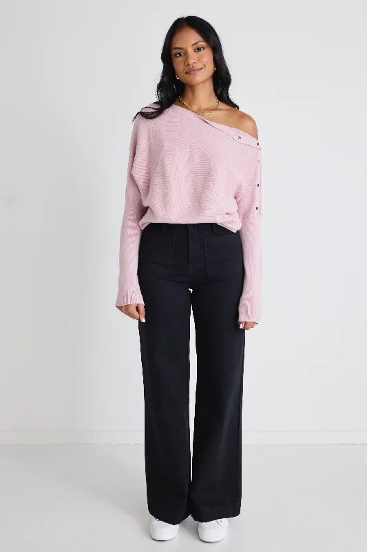 Elope Blush Pink Batwing Knit Jumper