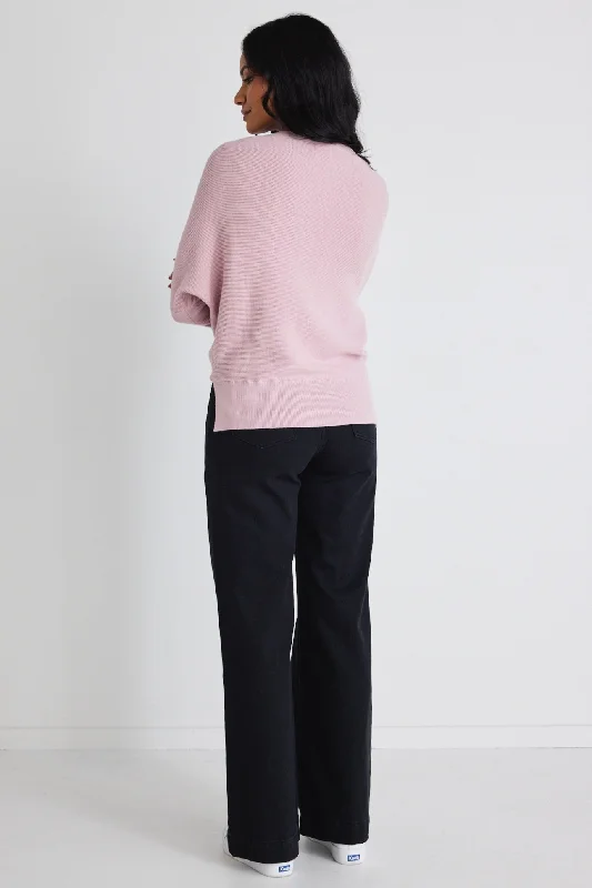 Elope Blush Pink Batwing Knit Jumper