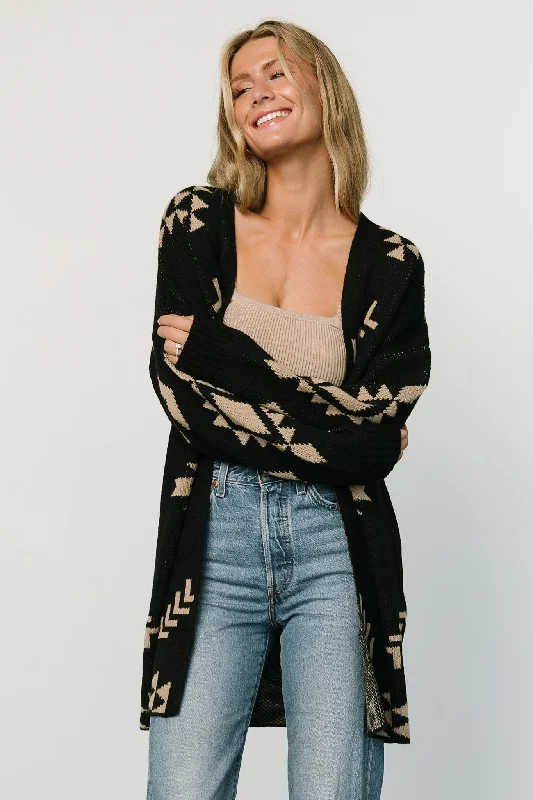 Hays Oversized Cardigan | Black + Tan