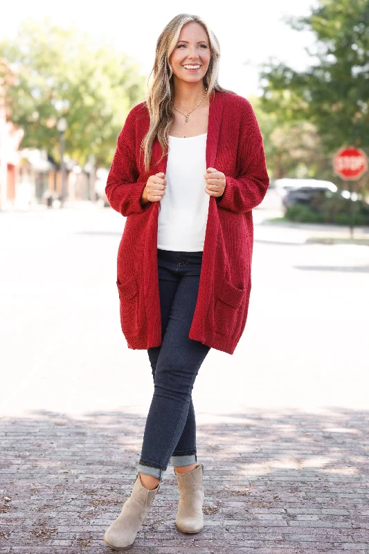 Hey Queen Cardigan, Burgundy