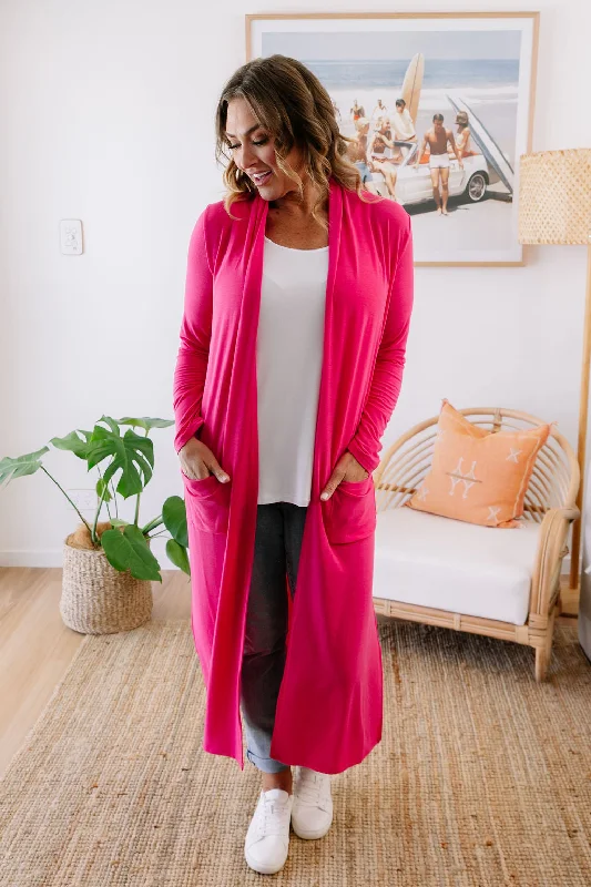 Jane Cardigan in Hot Pink