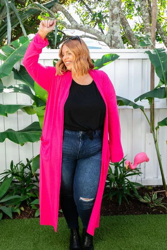 Jane Cardigan in Hot Pink