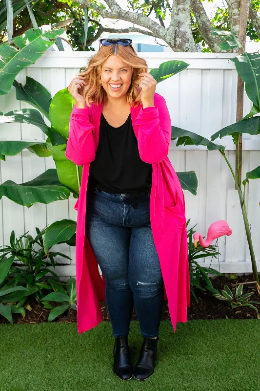 Jane Cardigan in Hot Pink