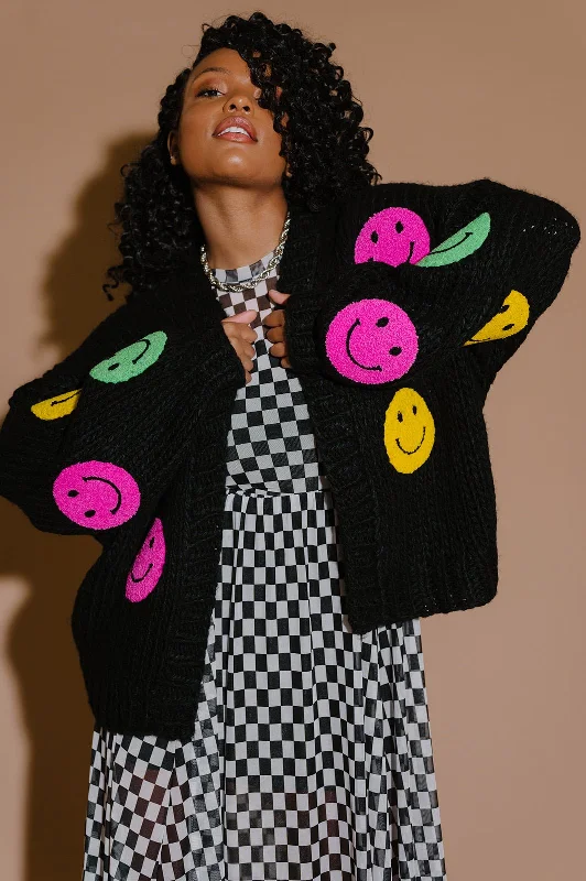 Visionary Hand Knit Smiley Cardigan