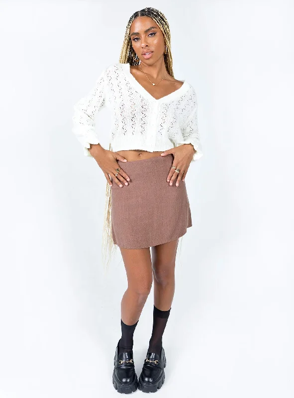 Lyric Cropped Cardigan White