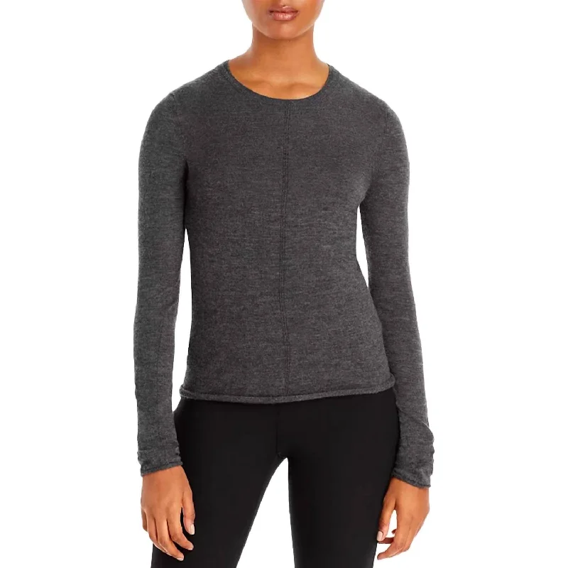 Mandee Crewneck Cashmere Sweater In Charcoal