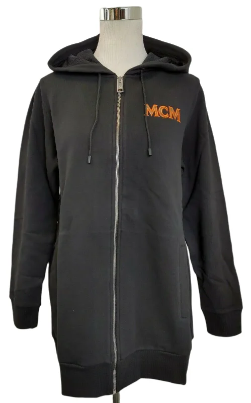 MCM Women's  Cotton Embroide Fringe Logo Zip Up Jacket