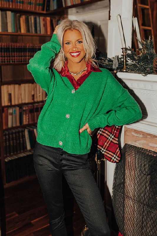 Merriest Ever Cardigan In Green