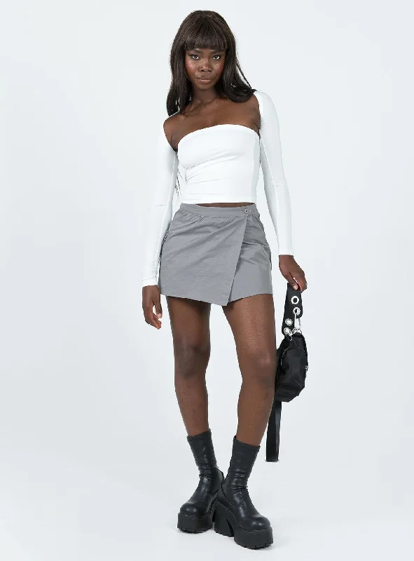 Not Going Home Mini Skirt Grey