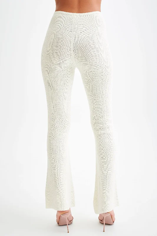 Ridley Straight Leg Knit Pant - Ivory