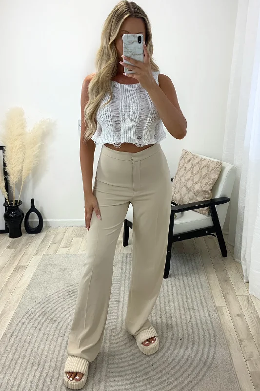 Shanice White Distressed Knit Crop Top