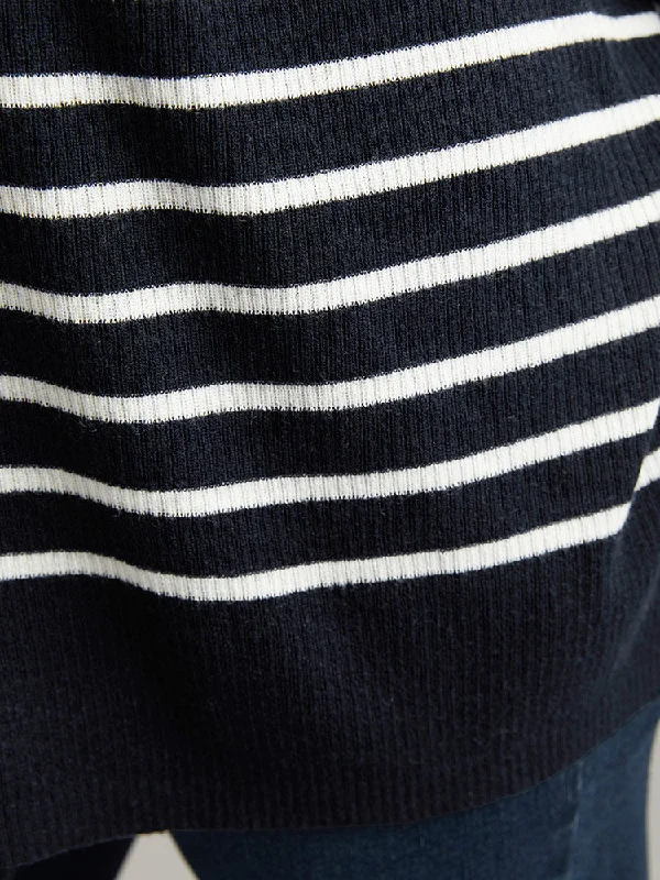 Supersoft Essentials Striped Button Through Pullover