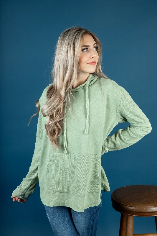 Talking to You Hoodie in Sage (SALE)