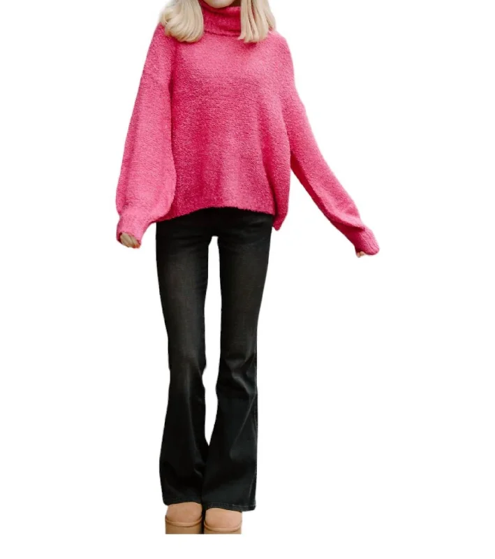 Turtleneck Sweater In Magenta