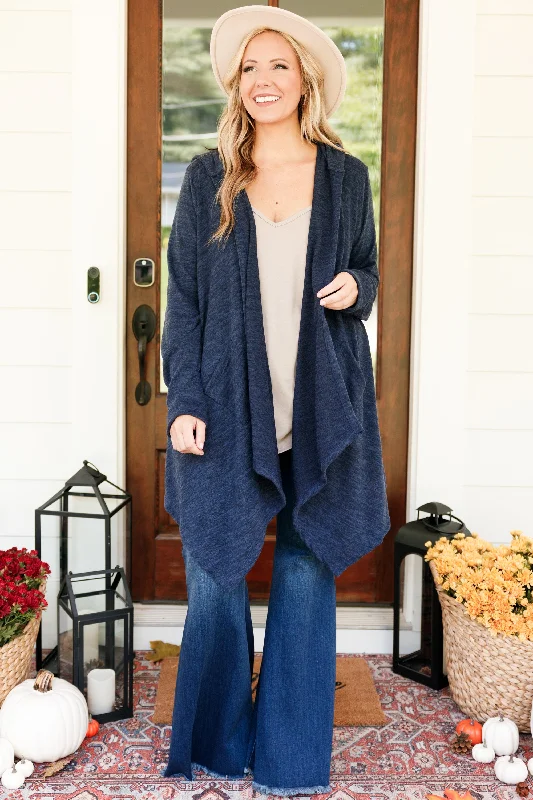 Two Sides To The Story Cardigan, Navy