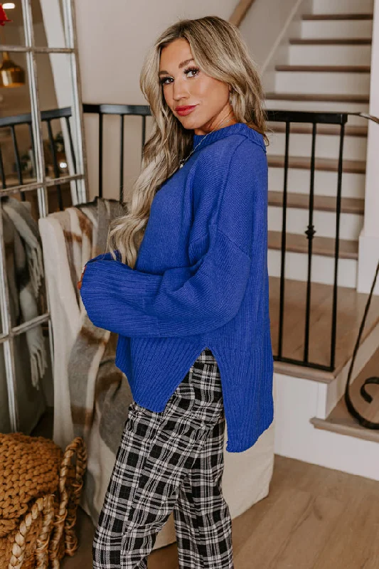 Under The Clouds Sweater In Royal Blue