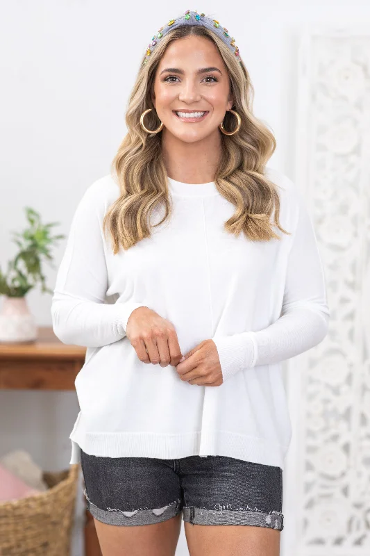 White Cashmere Blend Sweater