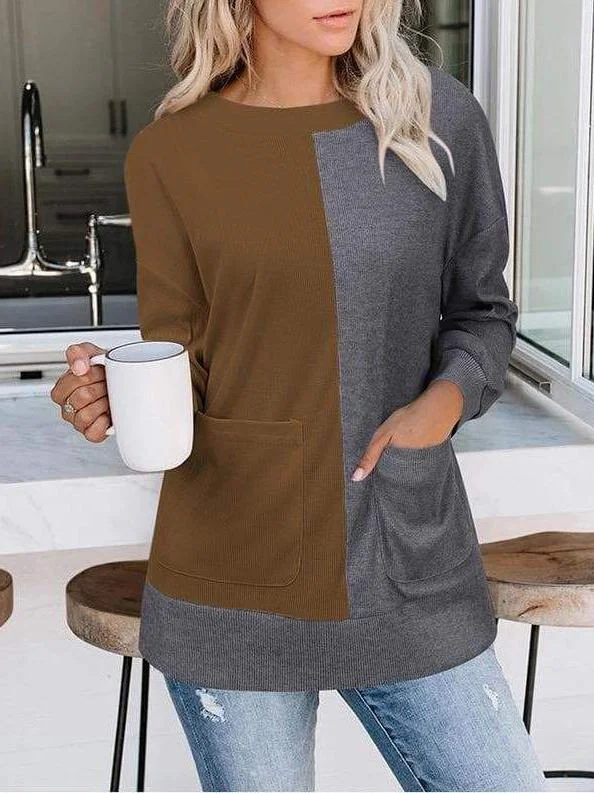 Women Color-crash Knit Sweater