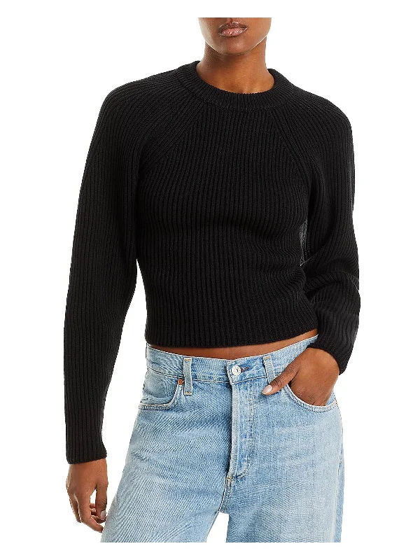 Womens Cotton Crewneck Pullover Sweater