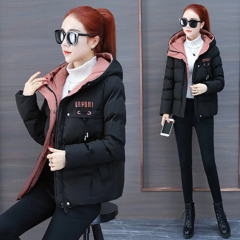 Women's Winter Jacket Warm Hooded Thick Coat - P772 Black