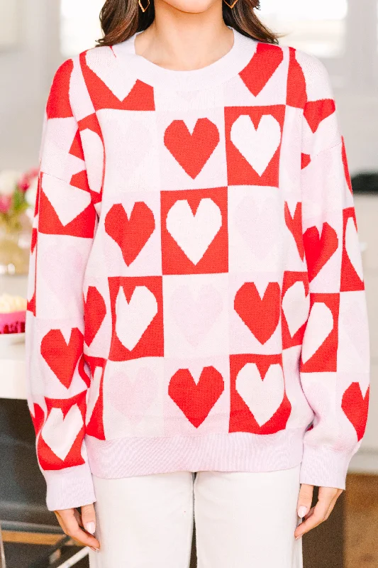 Let Your Love Shine Red Heart Sweater