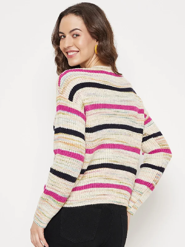 Madame Striped Beige Sweater