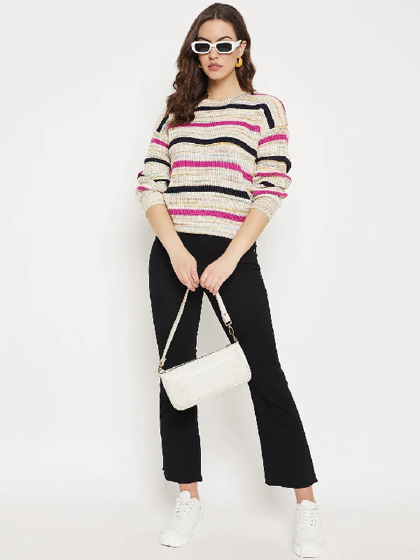 Madame Striped Beige Sweater