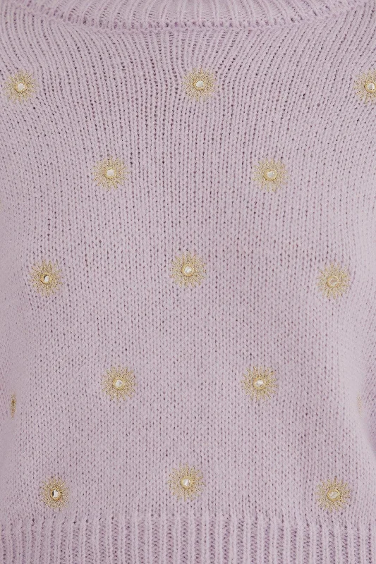 Mirror Embroidered Knit Sweater