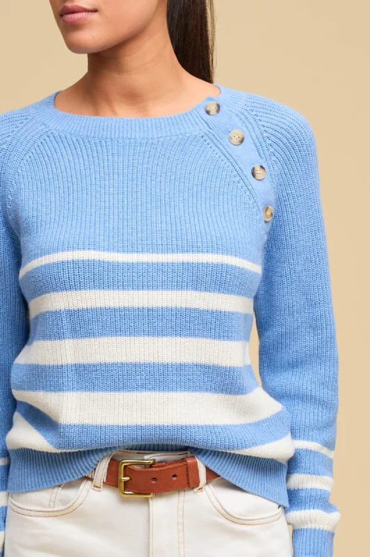 Rhia Jumper | Stripe Cornflower/Ivory