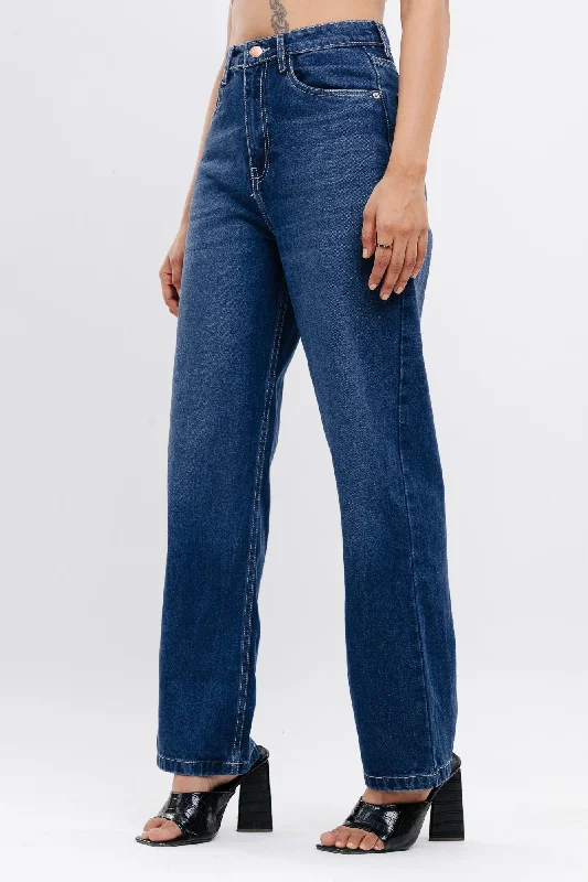 90's Basic Blue Straight Jeans