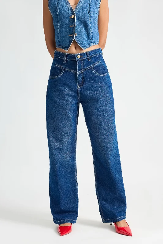 Dark Blue Straight Fit Jeans