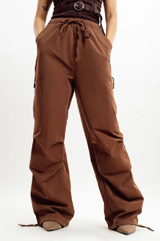 Brown Parachute Cargo Pant