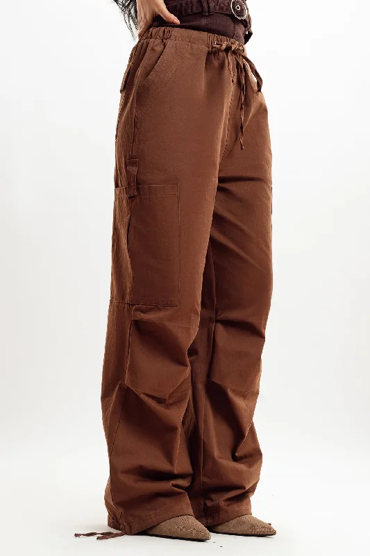 Brown Parachute Cargo Pant