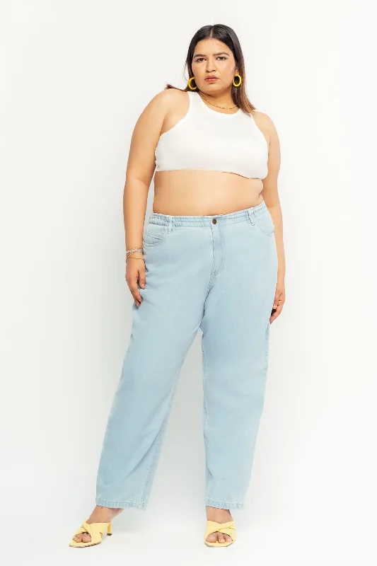 Light Elasticated Mom Jeans