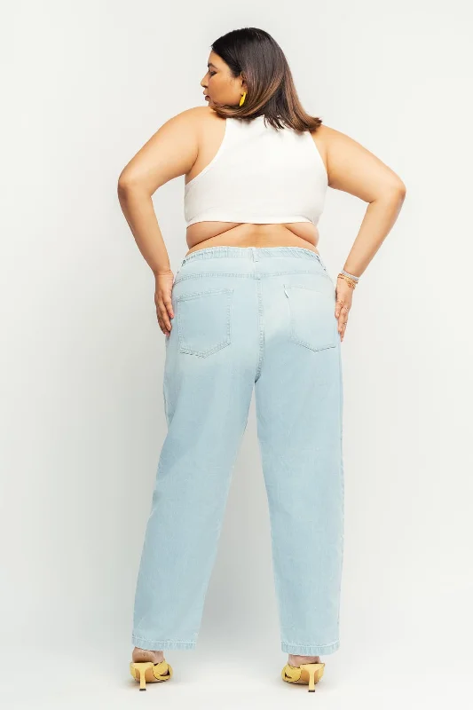 Light Elasticated Mom Jeans