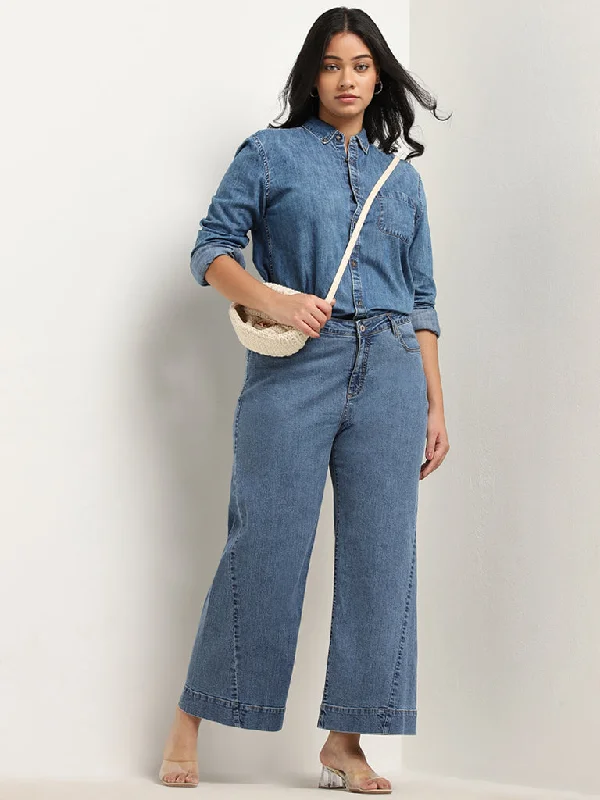 Gia Blue Relaxed - Fit Mid - Rise Jeans