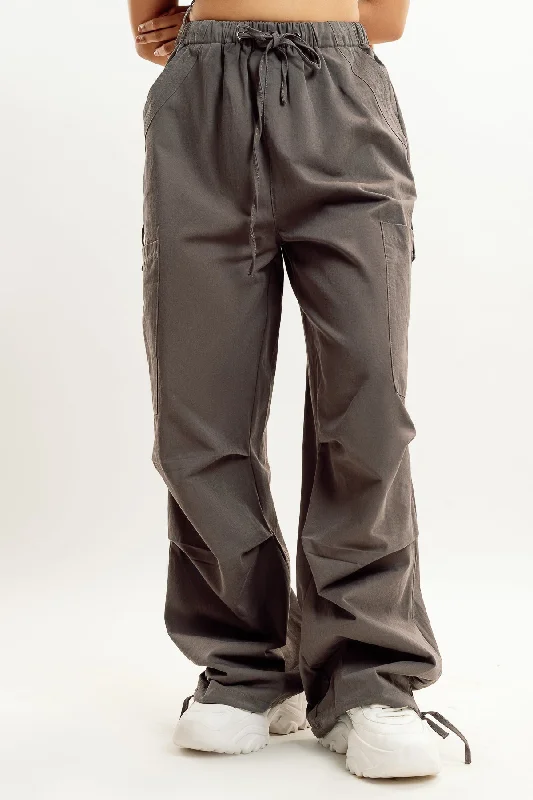 Grey Drawstring Cargo Pant