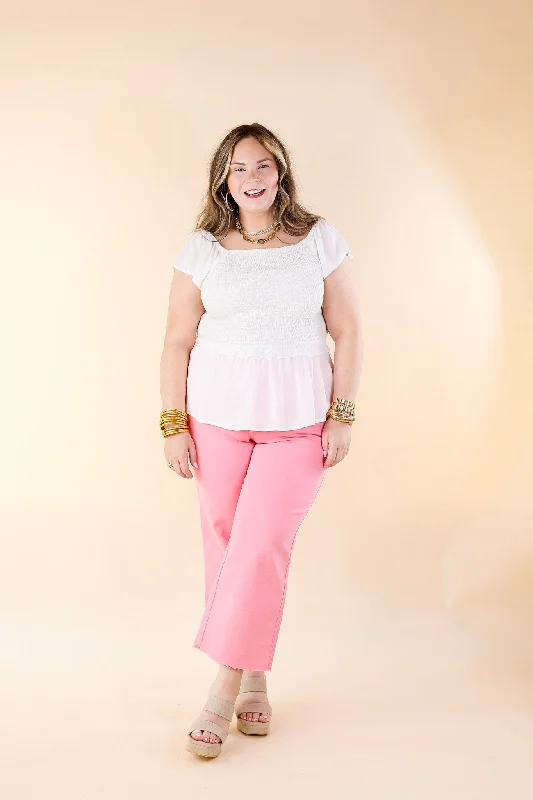 Judy Blue | Sign Me Up Tummy Control Cropped Wide Leg Jeans in Pink