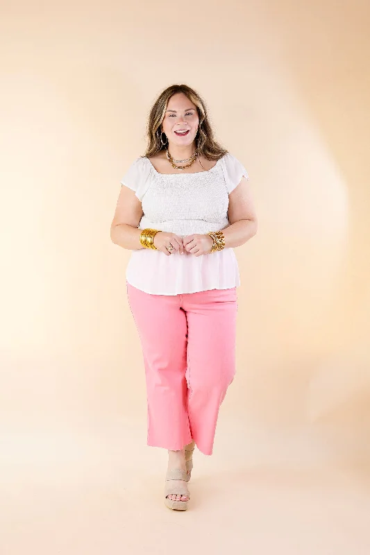 Judy Blue | Sign Me Up Tummy Control Cropped Wide Leg Jeans in Pink