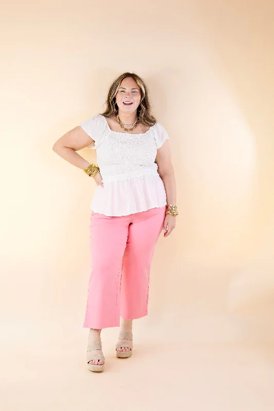 Judy Blue | Sign Me Up Tummy Control Cropped Wide Leg Jeans in Pink