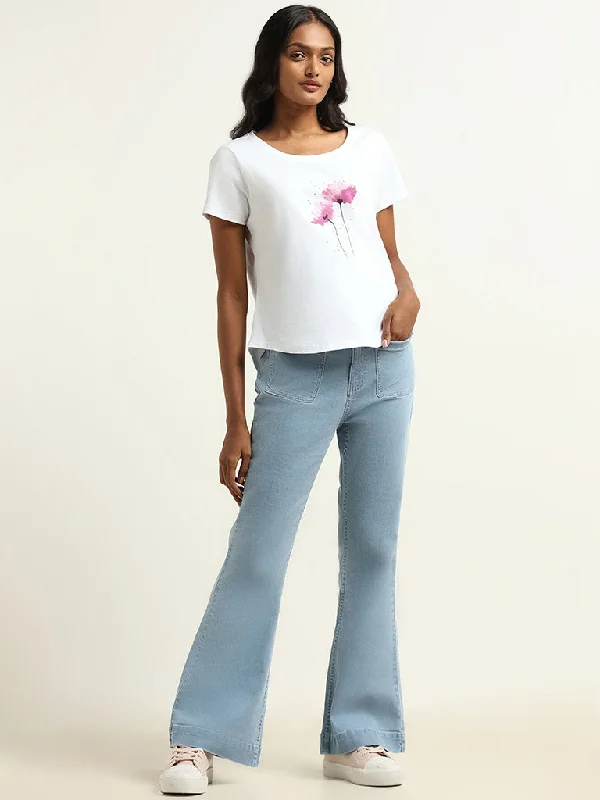 LOV Light Blue Relaxed - Fit Mid - Rise Jeans