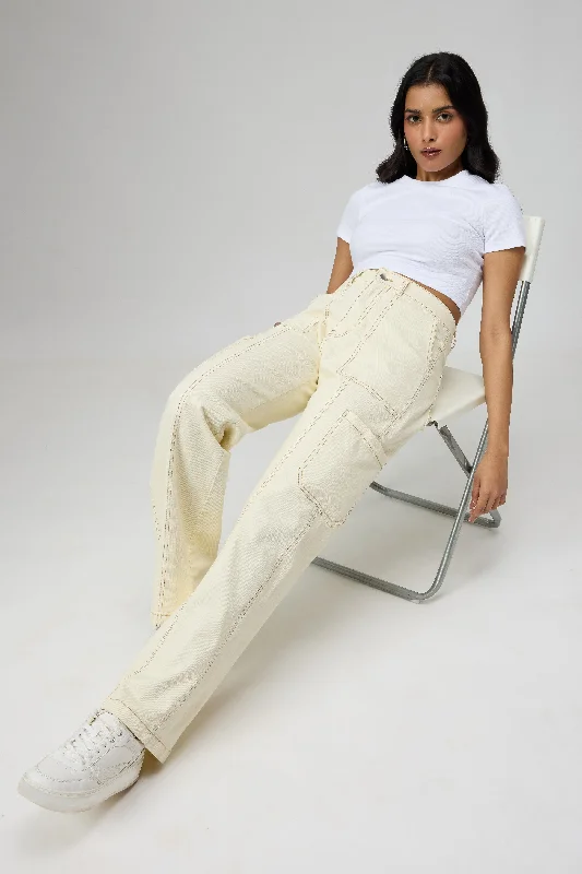 Merino White Cargo Pants