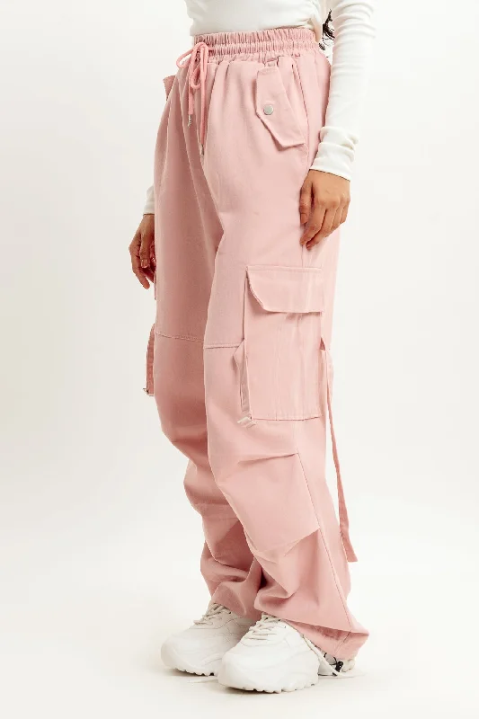 Pink Street Style Cargo Pant