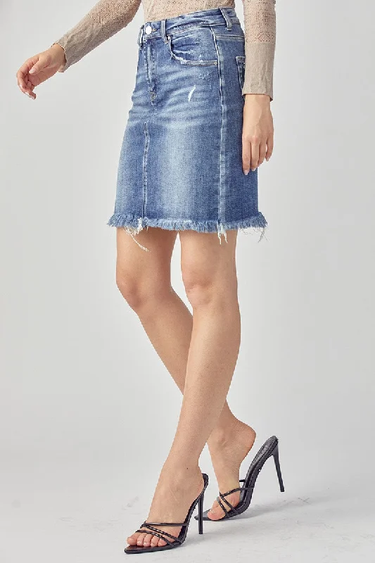 Risen - High Rise Denim Skirt