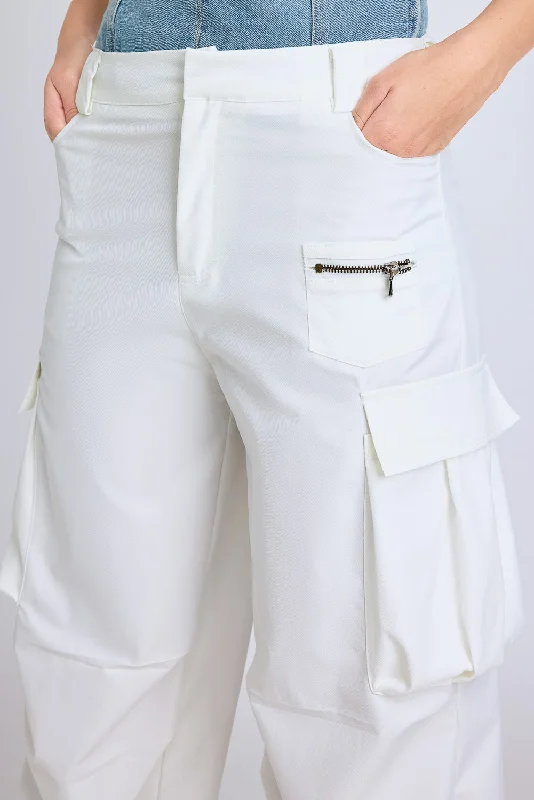 White Urban Cut Cargos